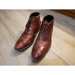 Cole Haan Liam Chukka II Wingtip Leather Ankle Boots Brown Size - 11 M C11053